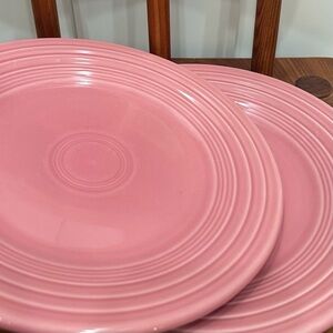 Set of 2 Vintage Fiesta Pink Plates Retro